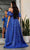 May Queen MQ2038 - Detachable Sleeve V-Neck Prom Gown Evening Dresses