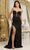 May Queen MQ2039 - Plunging Corset Prom Dress Prom Dresses 2 / Black