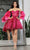 May Queen MQ2041 - Glitter Motif Cocktail Dress Cocktail Dresses 2 / Fuchsia