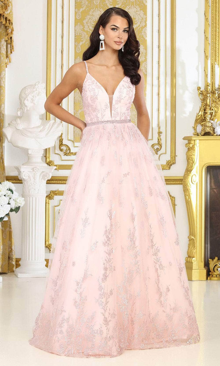 May Queen MQ2045 - Spaghetti Strap A-Line Prom Gown Prom Dresses 4 / Blush