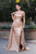 May Queen MQ2056 - Off Shoulder Taffeta Prom Dress Prom Dresses 4 / Champagne