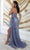 May Queen MQ2072 - Strapless Beaded Applique Evening Gown Evening Dresses 10 / Dusty Blue