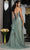 May Queen MQ2072 - Strapless Beaded Applique Evening Gown Evening Dresses 10 / Dusty Blue