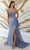 May Queen MQ2072 - Sweetheart Illusion Draped Prom Gown Evening Dresses 4 / Dusty Blue