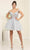 May Queen MQ2090 - Plunging Off Shoulder Cocktail Dress Special Occasion Dress 2 / Silver