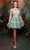 May Queen MQ2097 - Floral A-Line Cocktail Dress Homecoming Dresses 2 / Sage