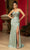 May Queen MQ2106 - Floral Fitted Evening Dress Prom Dresses 4 / Sage