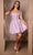 May Queen MQ2107 - Floral V-Neck Cocktail Dress Cocktail Dresses 2 / Lilac