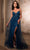 May Queen MQ2125 - Bead Plunging V-Neck Evening Dress Evening Dresses 4 / Teal Blue