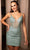 May Queen MQ2128 - Embellished Plunging V-Neck Cocktail Dress Homecoming Dresses