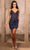 May Queen MQ2128 - Embellished Plunging V-Neck Cocktail Dress Homecoming Dresses 4 / Navy