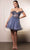 May Queen MQ2129 - Fringe Off-Shoulder Cocktail Dress Homecoming Dresses 2 / Dusty Blue