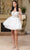 May Queen MQ2129 - Fringe Off-Shoulder Cocktail Dress Homecoming Dresses 2 / Ivory