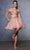 May Queen MQ2129 - Fringe Off-Shoulder Cocktail Dress Homecoming Dresses 2 / Rose Gold