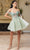 May Queen MQ2129 - Fringe Off-Shoulder Cocktail Dress Homecoming Dresses 2 / Sage