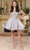 May Queen MQ2129 - Fringe Off-Shoulder Cocktail Dress Homecoming Dresses 2 / Silver