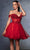 May Queen MQ2129 - Fringe Off-Shoulder Cocktail Dress Homecoming Dresses