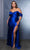 May Queen MQ2138 - Pleated Off-Shoulder Evening Dress Prom Dresses 4 / Royal Blue