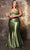 May Queen MQ2139 - Floral Sheath Evening Dress Prom Dresses 2 / Olive