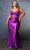 May Queen MQ2139 - Floral Sheath Evening Dress Prom Dresses 2 / Violet