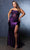 May Queen MQ2140 - Floral Strapless Evening Dress Prom Dresses 2 / Eggplant