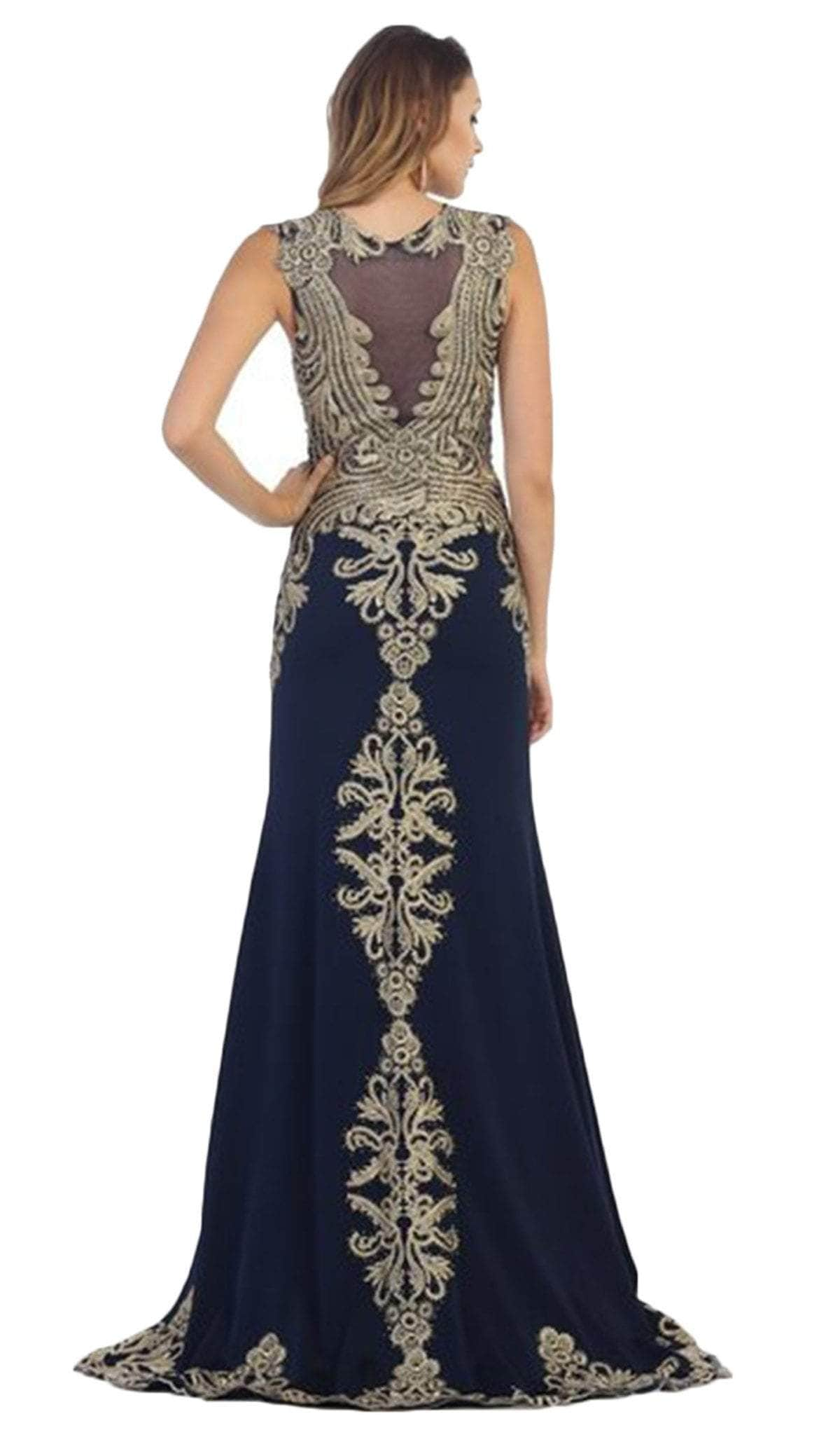 May Queen Rq 7436 Illusion Jewel Gilded Evening Gown Couture Candy 4017