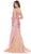 May Queen RQ7640 - Lace Appliqued V-Neck Evening Dress Evening Dresses 8 / Dusty-Rose