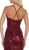 May Queen RQ7695 - Sequined Deep V-Neck Evening Dress Special Occasion Dress 6 / Burgundy