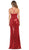 May Queen RQ7695 - Sequined Deep V-Neck Evening Dress Special Occasion Dress 6 / Burgundy