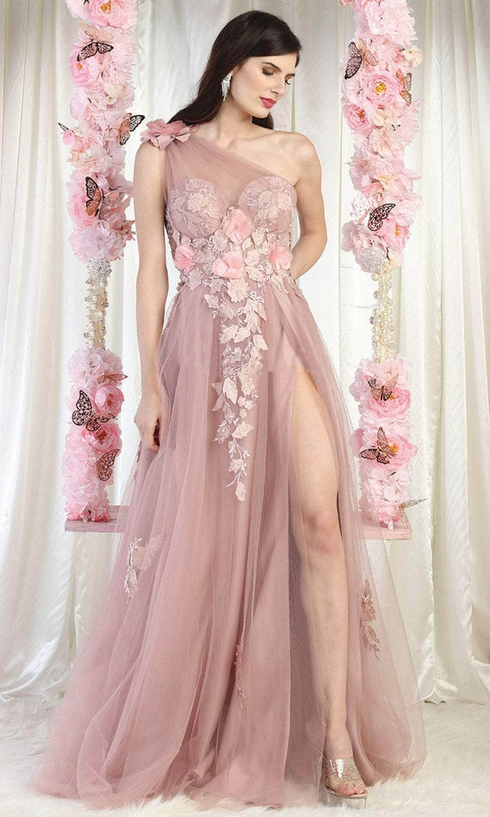 May Queen RQ7975 - Tulle Enchanting Asymmetrical Dress Bridesmaid Dresses 4 / Mauve