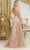 May Queen RQ8010 - Feather Trim Asymmetric Prom Gown Prom Dresses