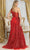 May Queen RQ8010 - Feather Trim Asymmetric Prom Gown Prom Dresses