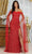 May Queen RQ8012 - Cape Sleeve Sequin Evening Gown Evening Dresses 4 / Red