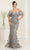 May Queen RQ8037 - Floral Applique Prom Gown Prom Dresses 4 / Charcoal/Gold