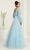 May Queen RQ8042 - Illusion Bishop Sleeve Prom Gown Evening Dresses