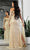 May Queen RQ8050 - Timeless Cowl Neck Illusion Midriff Prom Gown Prom Dresses 8 / Gold