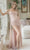 May Queen RQ8050 - Timeless Cowl Neck Illusion Midriff Prom Gown Prom Dresses 8 / Gold