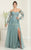 May Queen RQ8060 - Strapless Detachable Sleeve Prom Gown Prom Dresses 4 / Sage