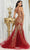 May Queen RQ8079 - V-Neck Sexy Strappy Back Prom Gown Evening Dresses