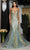 May Queen RQ8079 - V-Neck Sexy Strappy Back Prom Gown Evening Dresses 4 / Sage/Gold