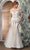 May Queen RQ8086 - Off Shoulder Lace Appliqued Evening Gown Wedding Dresses 4 / Ivory/Gold