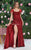May Queen RQ8090 - Draped Sleeve Sequin Prom Gown Prom Dresses 4 / Burgundy