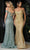 May Queen RQ8094 - Embellished Cold Shoulder Prom Gown Prom Dresses 14 / Sage