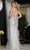 May Queen RQ8097 - Feather Accent Plunging Prom Gown Prom Dresses