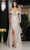 May Queen RQ8100 - Leaf Applique Evening Dress Special Occasion Dress 4 / Champagne/Silver