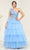 May Queen RQ8119 - Asymmetric Beaded Appliqued Ballgown Ball Gowns 4 / Smoke/Blue