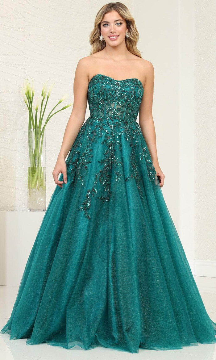 May Queen RQ8120 - Sweetheart Corset Prom Dress Special Occasion Dress 4 / Hunter Green