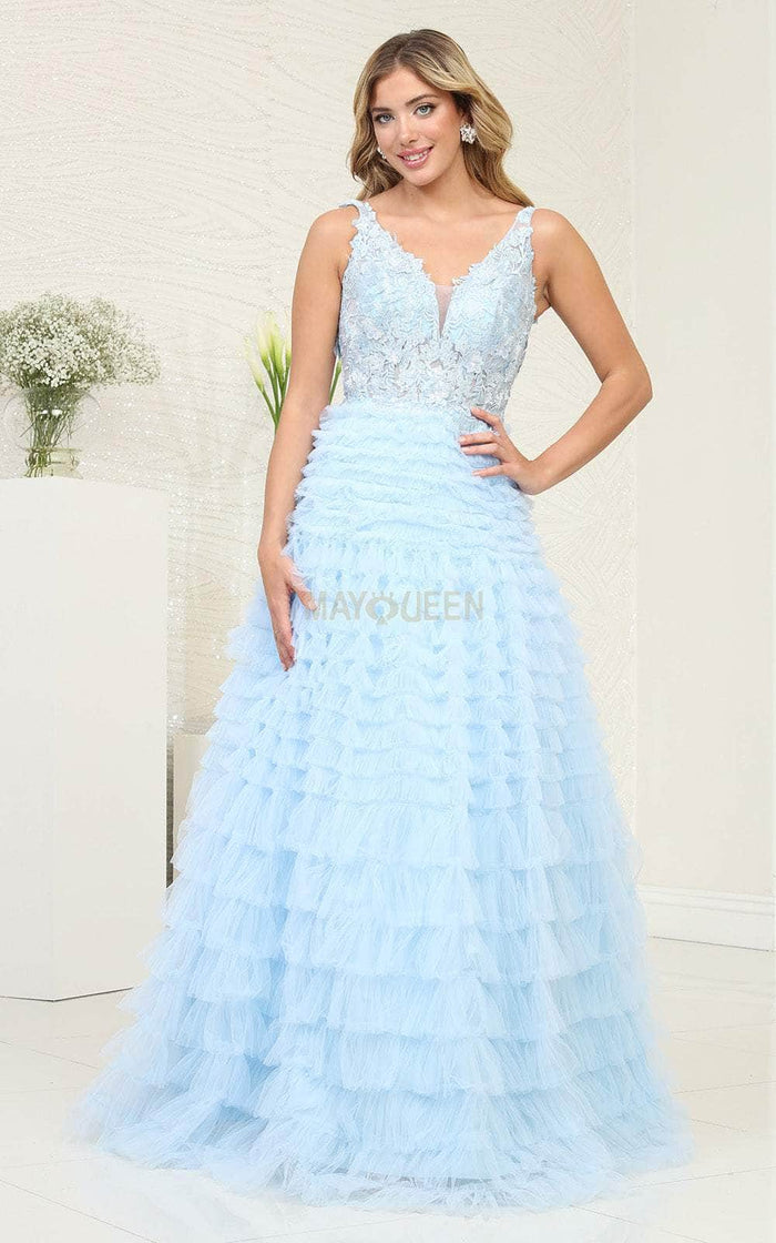 May Queen RQ8123 - Tiered A-Line Prom Dress Special Occasion Dress