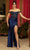 May Queen RQ8183 - Embellished High Slit Evening Dress Prom Dresses 2 / Navy