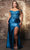 May Queen RQ8183 - Embellished High Slit Evening Dress Prom Dresses 2 / Teal Blue